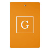 Mini Porte-bloc Monogramme initial encadré blanc de tangerine (Dos)