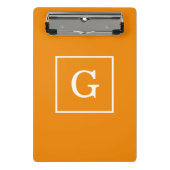 Mini Porte-bloc Monogramme initial encadré blanc de tangerine (Devant)