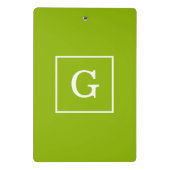 Mini Porte-bloc Monogramme initial encadré blanc vert pomme (Dos)