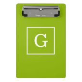 Mini Porte-bloc Monogramme initial encadré blanc vert pomme (Devant)