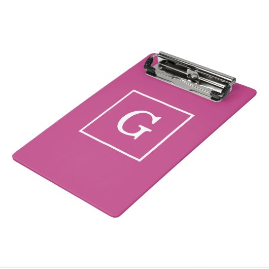 Mini Porte-bloc Monogramme initial encadré de mûrier blanc mauve (Angle3)