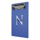 Mini Porte-bloc Monogramme initial manuscrit propre nom bleu (Angle2)