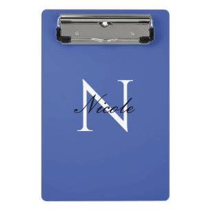 Mini Porte-bloc Monogramme initial manuscrit propre nom bleu