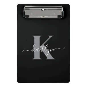 Mini Porte-bloc Monogramme moderne Black Grey