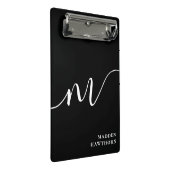 Mini Porte-bloc Monogramme moderne Calligraphie noir blanc (Incliné)