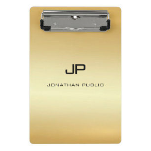 Mini Porte-bloc Monogramme moderne Elégant Faux Gold personnalis