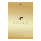 Mini Porte-bloc Monogramme moderne Elégant Faux Gold personnalisé (Dos)