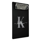 Mini Porte-bloc Monogramme moderne gris noir script (Incliné)
