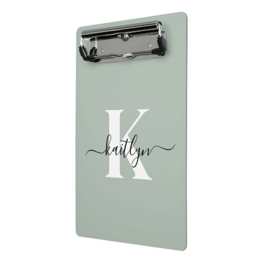 Mini Porte-bloc Monogramme moderne Sage vert (Angle2)