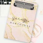 Mini Porte-bloc Monogramme moderne Script Blush Pink Gold Foil