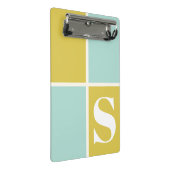 Mini Porte-bloc Monogramme moderne tendance bleu jaune géométrique (Incliné)