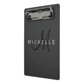 Mini Porte-bloc Monogramme noir professionnel Gris Votre nom (Angle2)
