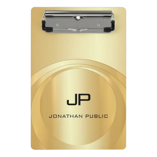 Mini Porte-bloc Monogramme or Faux glamour Modèle élégant (Devant)