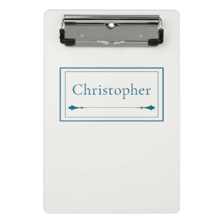 Mini Porte-bloc Monogramme personnalisé minimaliste beige et bleu