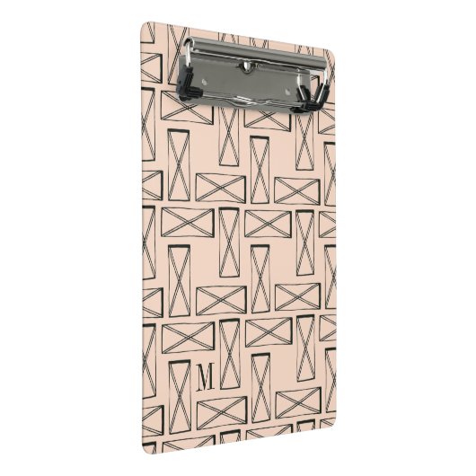 Mini Porte-bloc Monogramme | Rectangle géométrique X Design (Incliné)