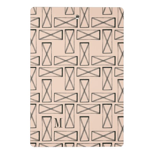 Mini Porte-bloc Monogramme | Rectangle géométrique X Design (Dos)