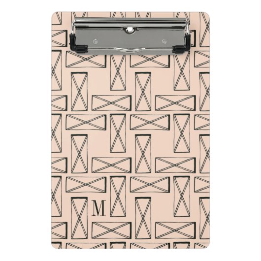 Mini Porte-bloc Monogramme | Rectangle géométrique X Design (Devant)