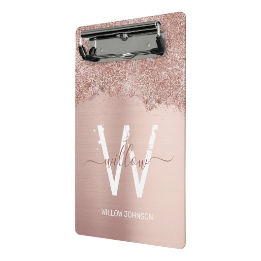 Mini Porte-bloc Monogramme rose Gold Blush Rose Girl Parties scint (Angle2)