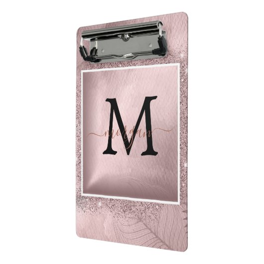 Mini Porte-bloc Monogramme rose Parties scintillant or (Angle2)