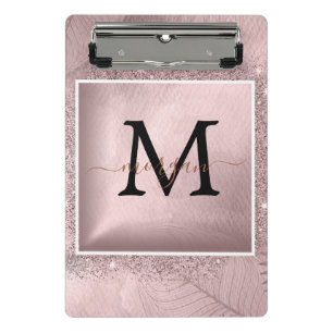 Mini Porte-bloc Monogramme rose Parties scintillant or