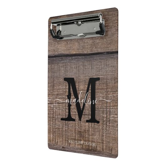 Mini Porte-bloc Monogramme Rustique Nom de script Professional (Angle2)
