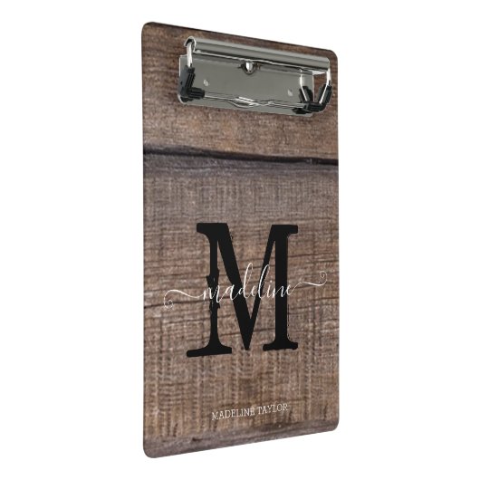 Mini Porte-bloc Monogramme Rustique Nom de script Professional (Incliné)