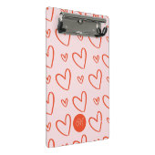 Mini Porte-bloc Monographie initiale - Coeurs rose et rouge (Incliné)