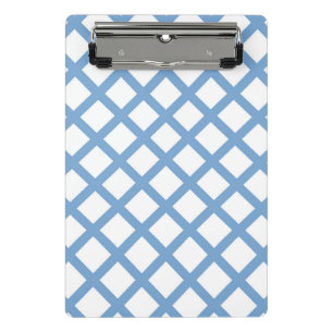 Mini Porte-bloc Motif à rayures diamantées Harlequin bleu blanc