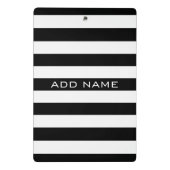 Mini Porte-bloc Motif à rayures noir et blanc avec nom (Dos)