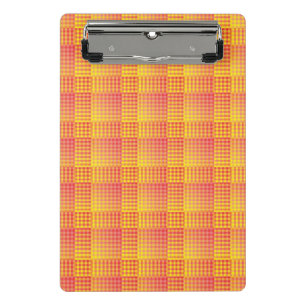Mini Porte-bloc Motif abstrait à carreaux rouges et jaunes