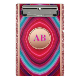Mini Porte-bloc Motif abstrait d'agate vibrant avec scintillement