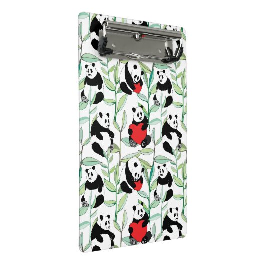 Mini Porte-bloc motif avec de beaux pandas avec des coeurs (Incliné)
