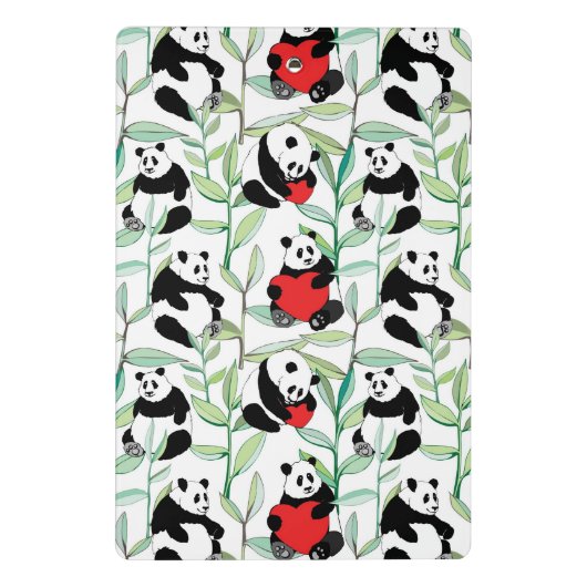 Mini Porte-bloc motif avec de beaux pandas avec des coeurs (Dos)