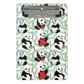 Mini Porte-bloc motif avec de beaux pandas avec des coeurs (Devant)
