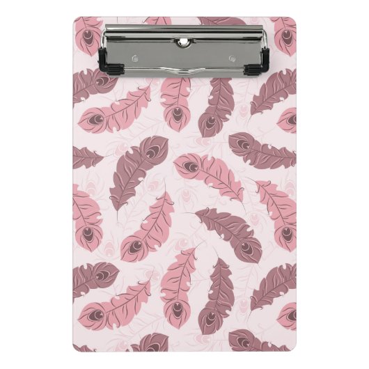 Mini Porte-bloc motif avec des plumes de paon (Devant)