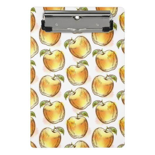 Mini Porte-bloc Motif avec la pomme jaune (Devant)