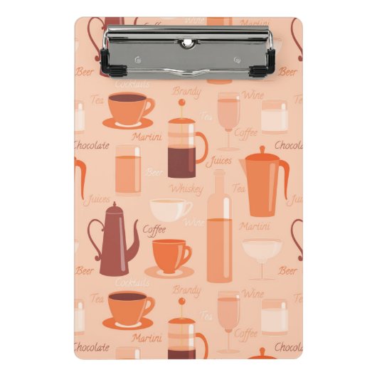 Mini Porte-bloc Motif avec les boissons et le texte (Devant)