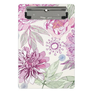 Mini Porte-bloc Motif avec les fleurs roses