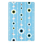 Mini Porte-bloc motif bleu d'oiseau et de fleurs (Dos)