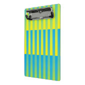 Mini Porte-bloc Motif bleu jaune vert rayé (Angle2)