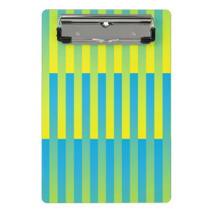 Mini Porte-bloc Motif bleu jaune vert rayé