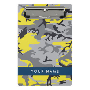 Mini Porte-bloc Motif camouflage jaune et gris Personnalisez votre