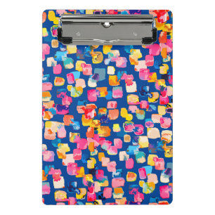 Mini Porte-bloc Motif carré abstrait peint de couleurs vives