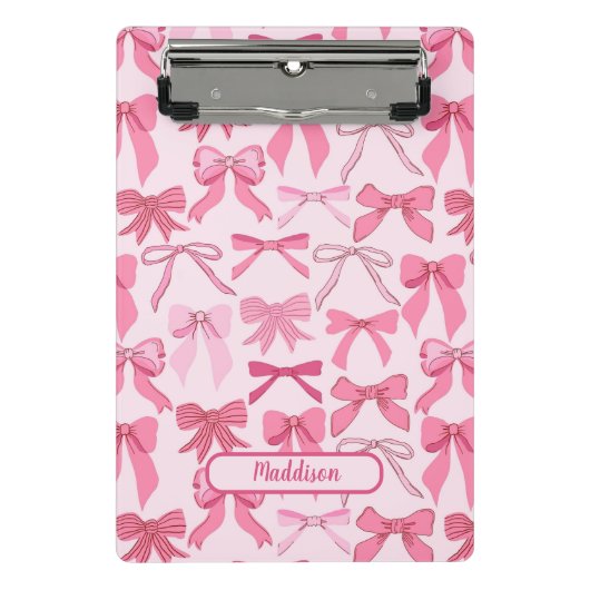 Mini Porte-bloc Motif charmant à ruban rose (Devant)