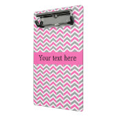 Mini Porte-bloc Motif chaud rose et gris Chevron (Angle2)