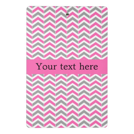 Mini Porte-bloc Motif chaud rose et gris Chevron (Dos)