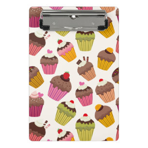 Mini Porte-bloc Motif Cupcake, Motif Muffin, Chocolat, Cœurs