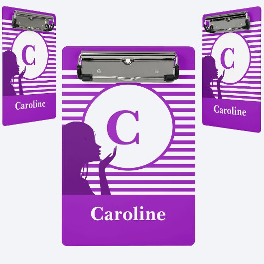 Mini Porte-bloc Motif de bande personnalisé | Monogramme moderne c