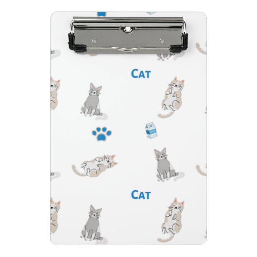Mini Porte-bloc Motif de chat en blanc (Devant)