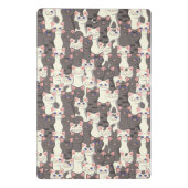 Mini Porte-bloc Motif de chats blancs et gris (Dos)